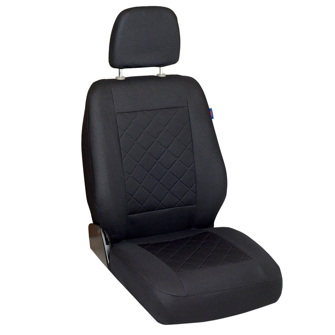 Ducato Sitzbezug - Fahrersitz - Farbe Premium Schwarz gepresstes Karomuster