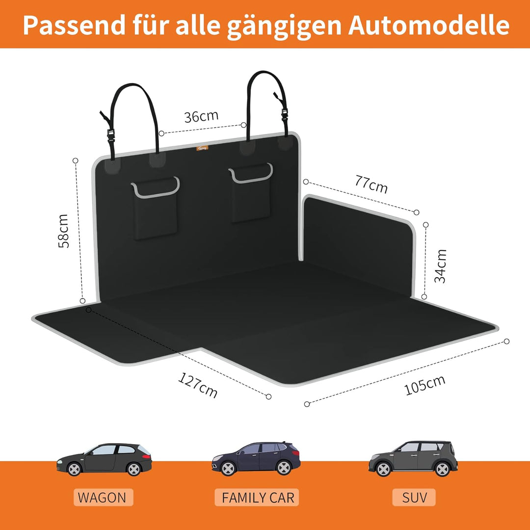 Toozey Kofferraumschutz Hund mit Seitenschutz - Universal Auto Kofferraum Hundedecke - Robuste Schut
