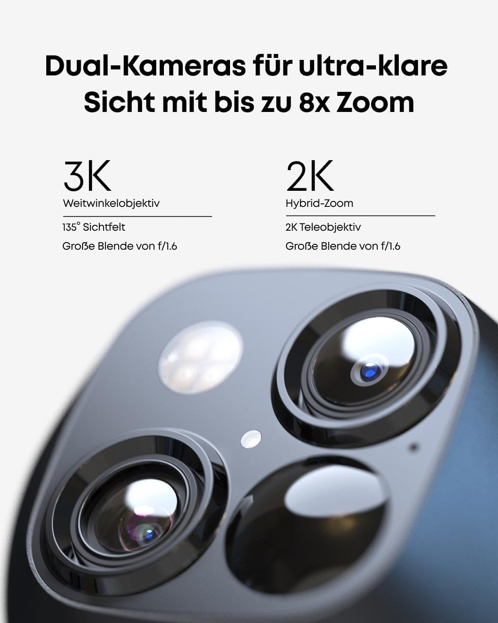 eufy Security SoloCam 6-Kamera‑Set, Outdoor Solar Surveillance Camera, 360° Surveillance, No Blind S
