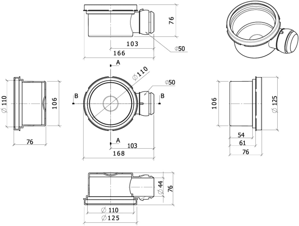 MD Technic – Confluo Bodenablauf Punktablauf 15x15 cm Edelstahlrost oder Fliesenmodul 2in1– wählbare