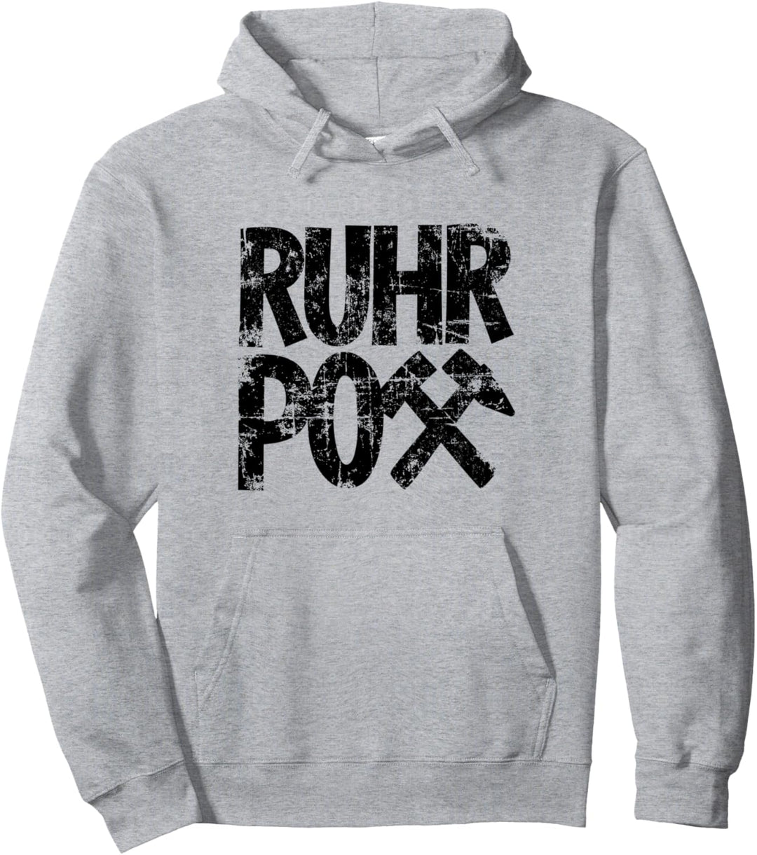 Ruhrpott X (Vintage Schwarz) Bergbau Ruhrgebiet Pullover Hoodie