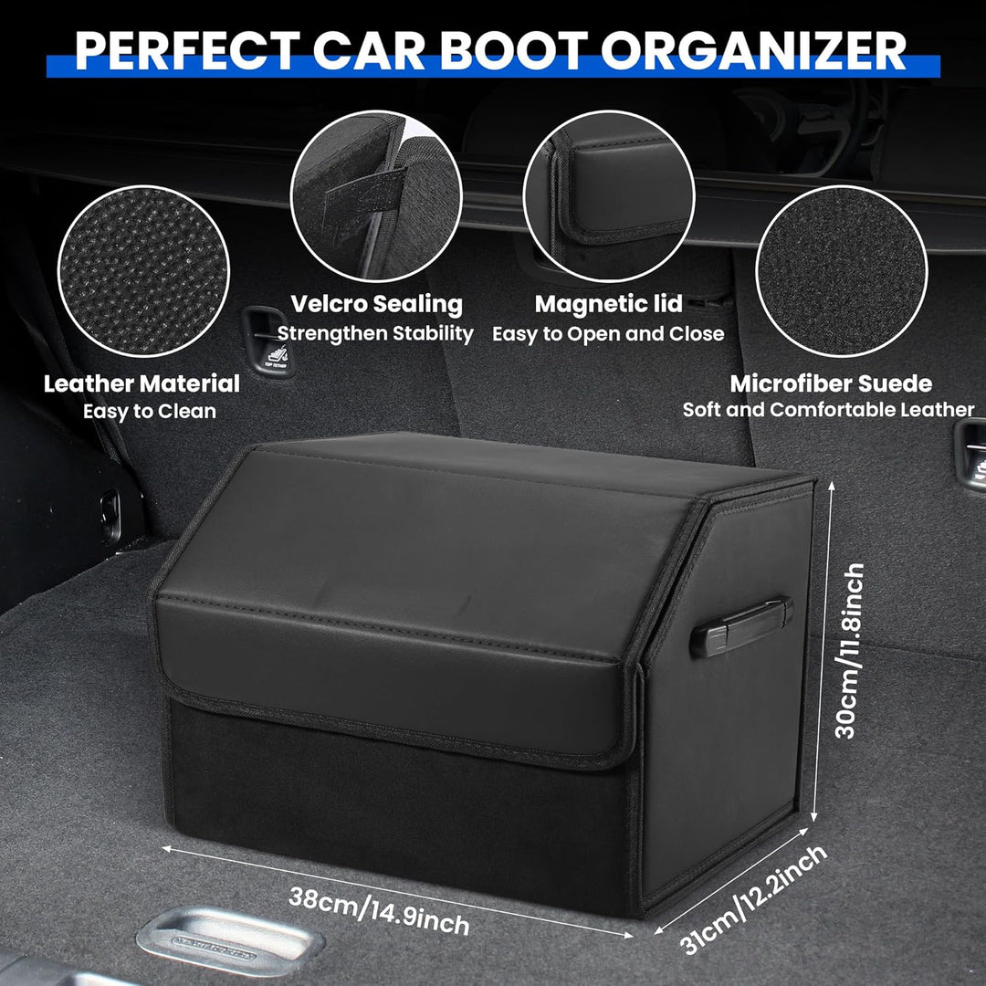 Auto Kofferraum Organizer, 38x31x30cm Auto Tasche Kofferraum mit Deckel, Zusammenklappbarer Kofferra