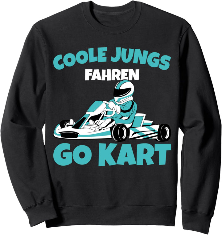 Coole Jungs fahren Go Kart Rennkart Gokart Junge Kinder Sweatshirt