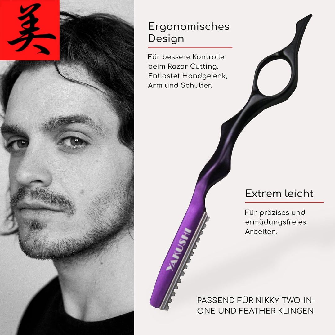 YAKUSHI Pro Razor FLYING Rasiermesser I Effilierer kompatibel mit Nikky Two-in-One &amp; FEATHER Klingen