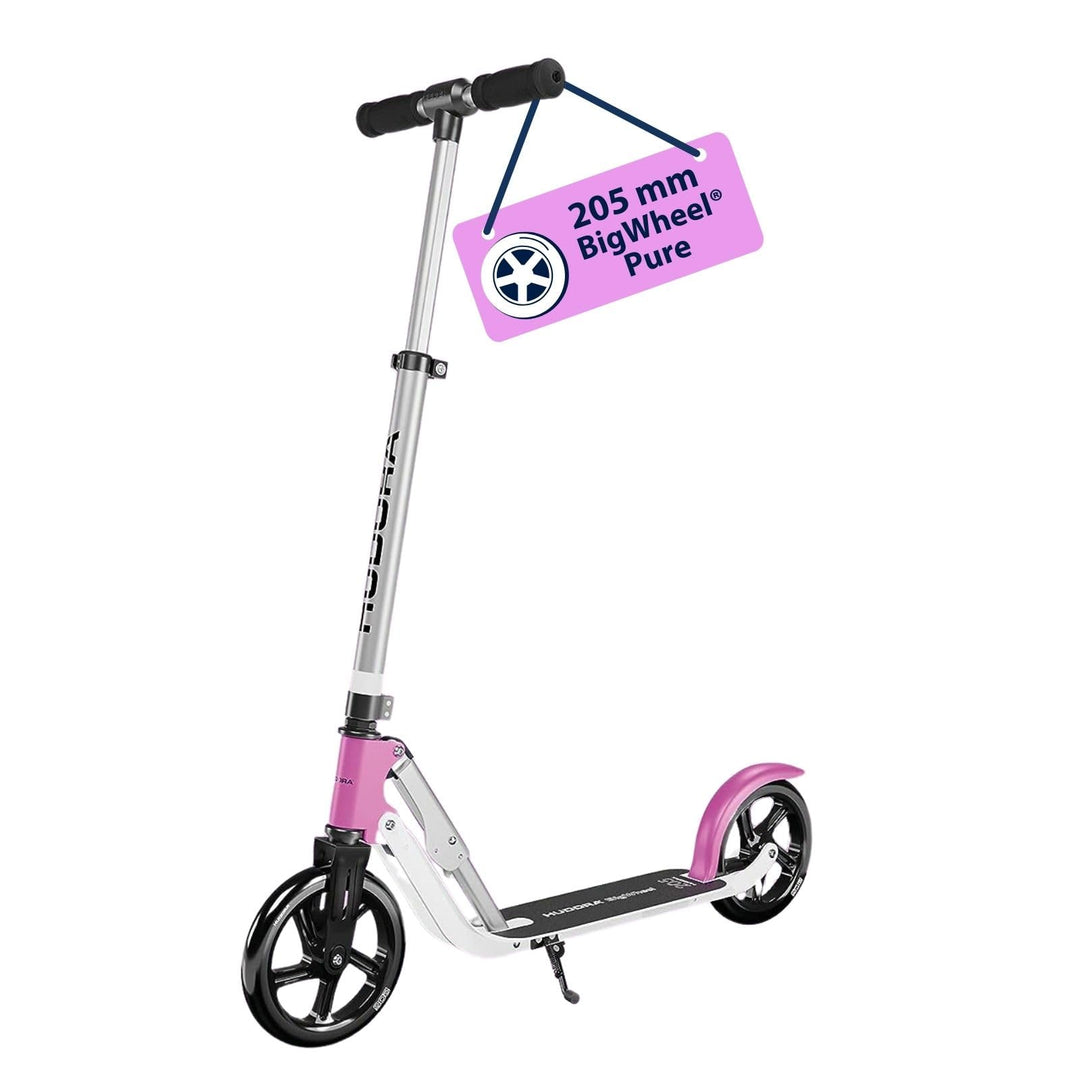 HUDORA BigWheel Pure Scooter - Stabiler Aluminium-Roller mit Ständer - Höhenverstellbarer &amp; zusammen