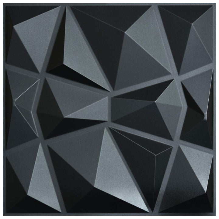 Art3d 3D-Verkleidung Strukturierte 3D Wandpaneele Wandgestaltung, Schwarzer Diamant, 50 * 50 cm (12e