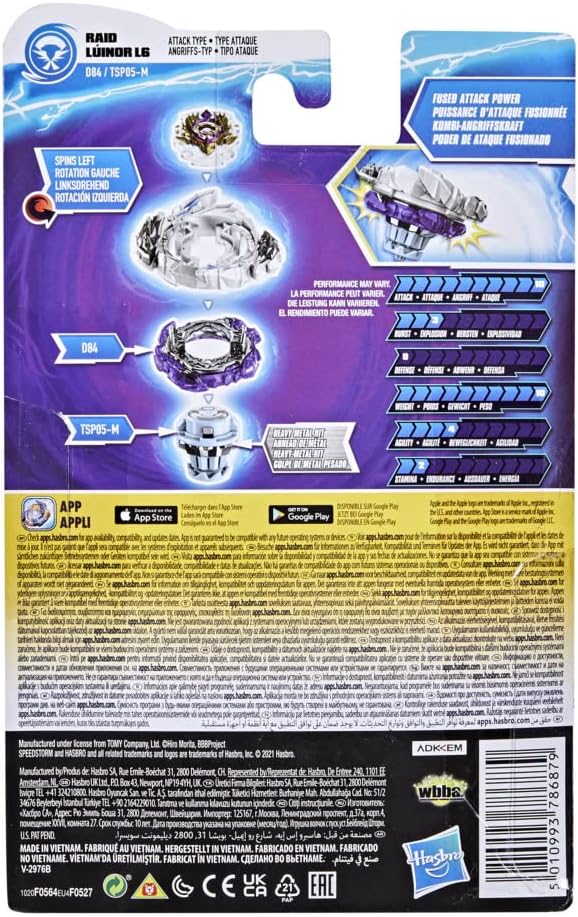 Hasbro Beyblade Burst Surge Speedstorm Raid Luinor L6 Kreisel Starter Pack – Battle Kreisel mit Star