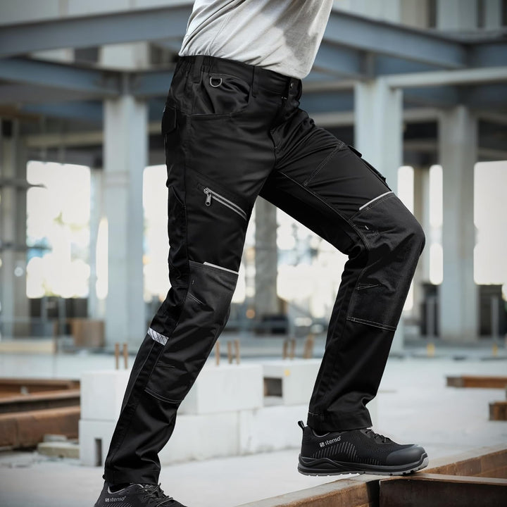 Stenso Revolt 4Stretch Arbeitshosen Männer Arbeitshose Herren mit Stretch, Verstärkten Knien, Cargot