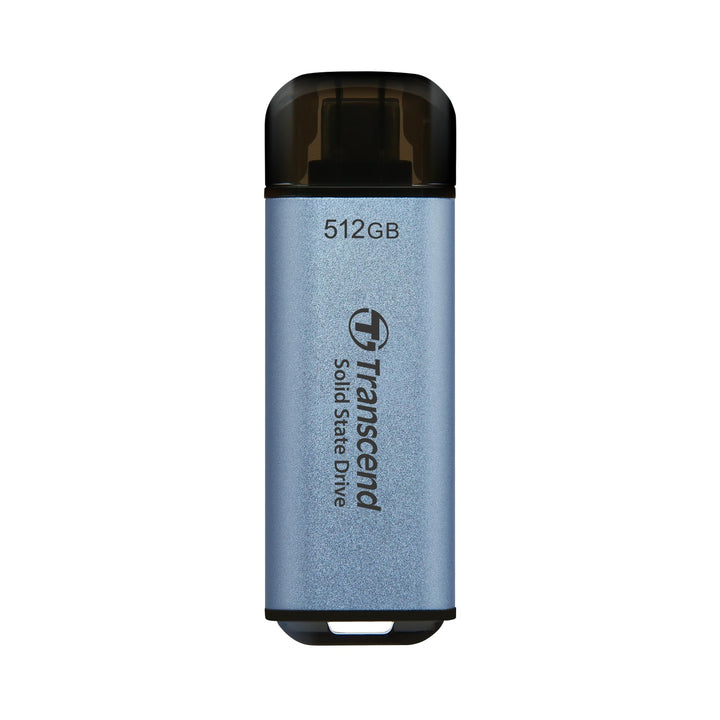 Transcend Portable SSD ESD300C 512GB USB Typ-C 10 Gbit/s PS4/PS5-kompatibel, Blau – TS512GESD300C