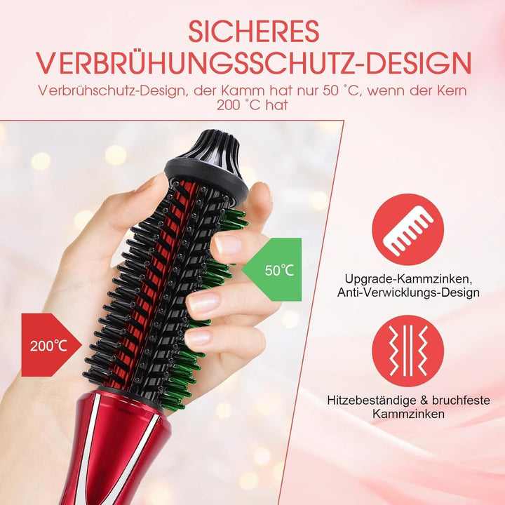 Elektrischer Lockenstab,Faltbarer 30W Haarglätter mit PTC-Turmalinkeramik, 360° Drehkabel, bügelfrei