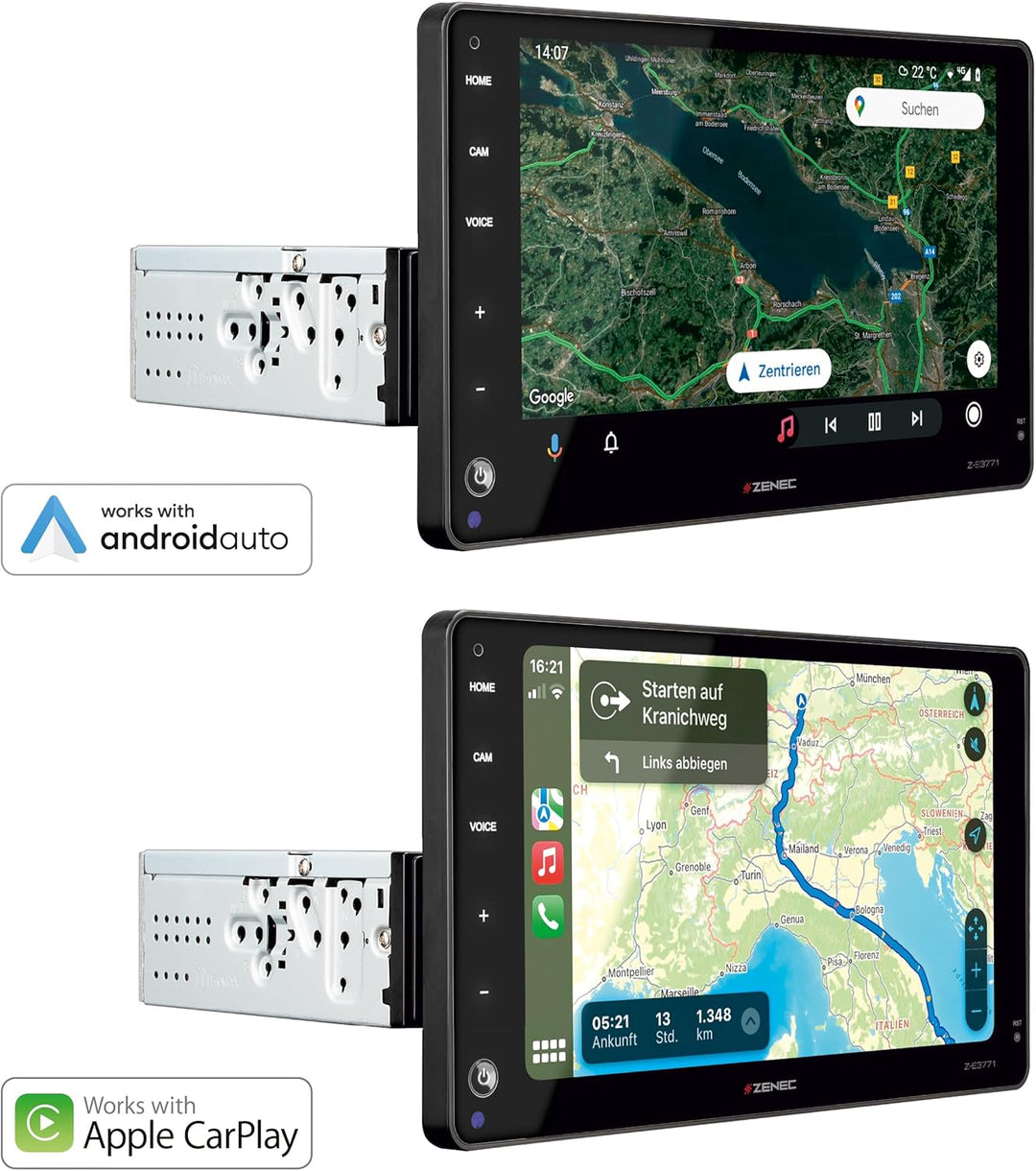 ZENEC Z-E3771 1-DIN DAB+ Infotainer mit CP/GAA