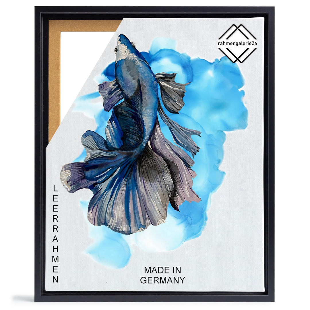 rahmengalerie24 Schattenfugenrahmen 90x120 cm schwarz matt für Leinwand Bilderrahmen Keilrahmen für