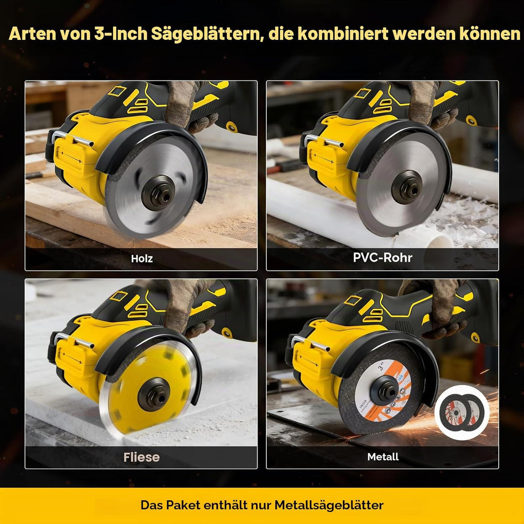 Akku-Winkelschleifer für Dewalt 18/20 V, bürstenloser Mini-Winkelschleifer, 20.000 U/min, 75 mm, kle