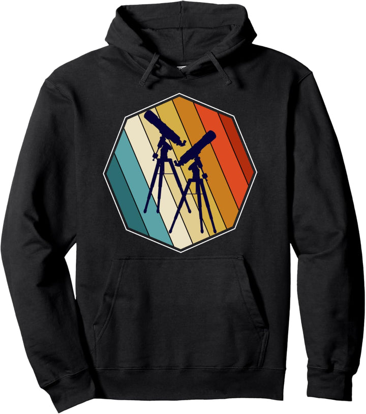 Retro Teleskop Astronom Universum Galaxie Astronomie Pullover Hoodie