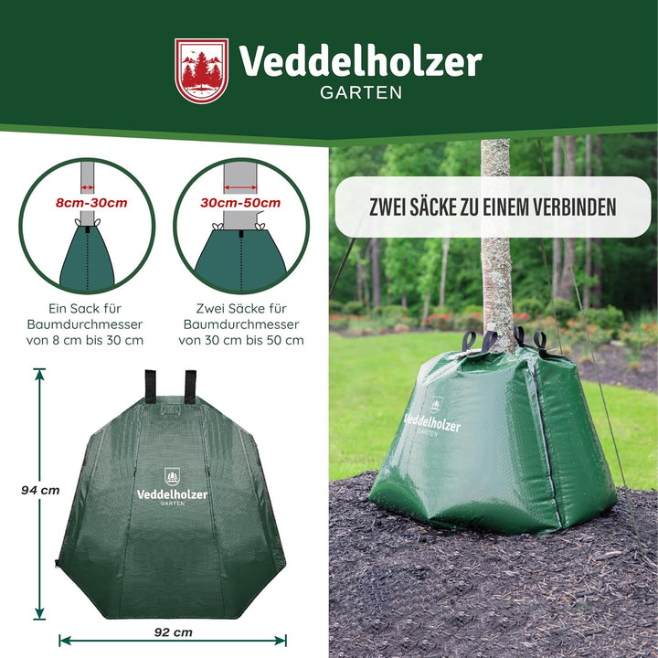 Veddelholzer 8 x 75 l Baumbewässerungssack mit Reissverschluss kombinierbar. Diebstahlschutz und Sch