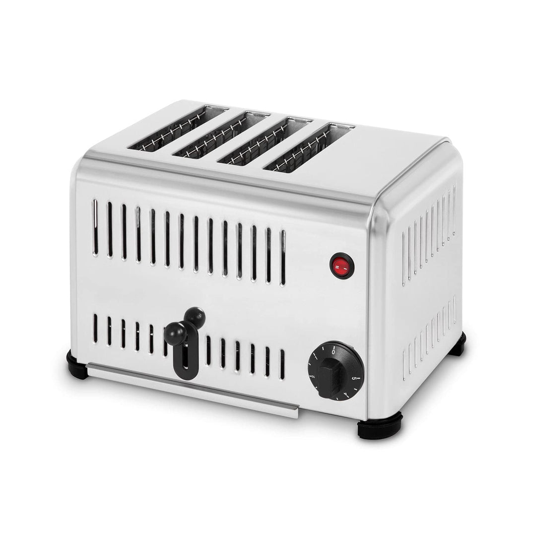 VERTES Gastro Toaster 4 Scheiben Elektrisch 2300W aus Edelstahl (Timer mit Klingel, Krümelschublade,