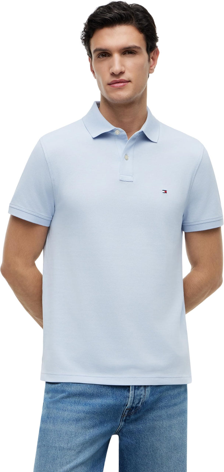 Tommy Hilfiger Herren Poloshirt Kurzarm 1985 Regular Fit, XS Blue (Breezy Blue)