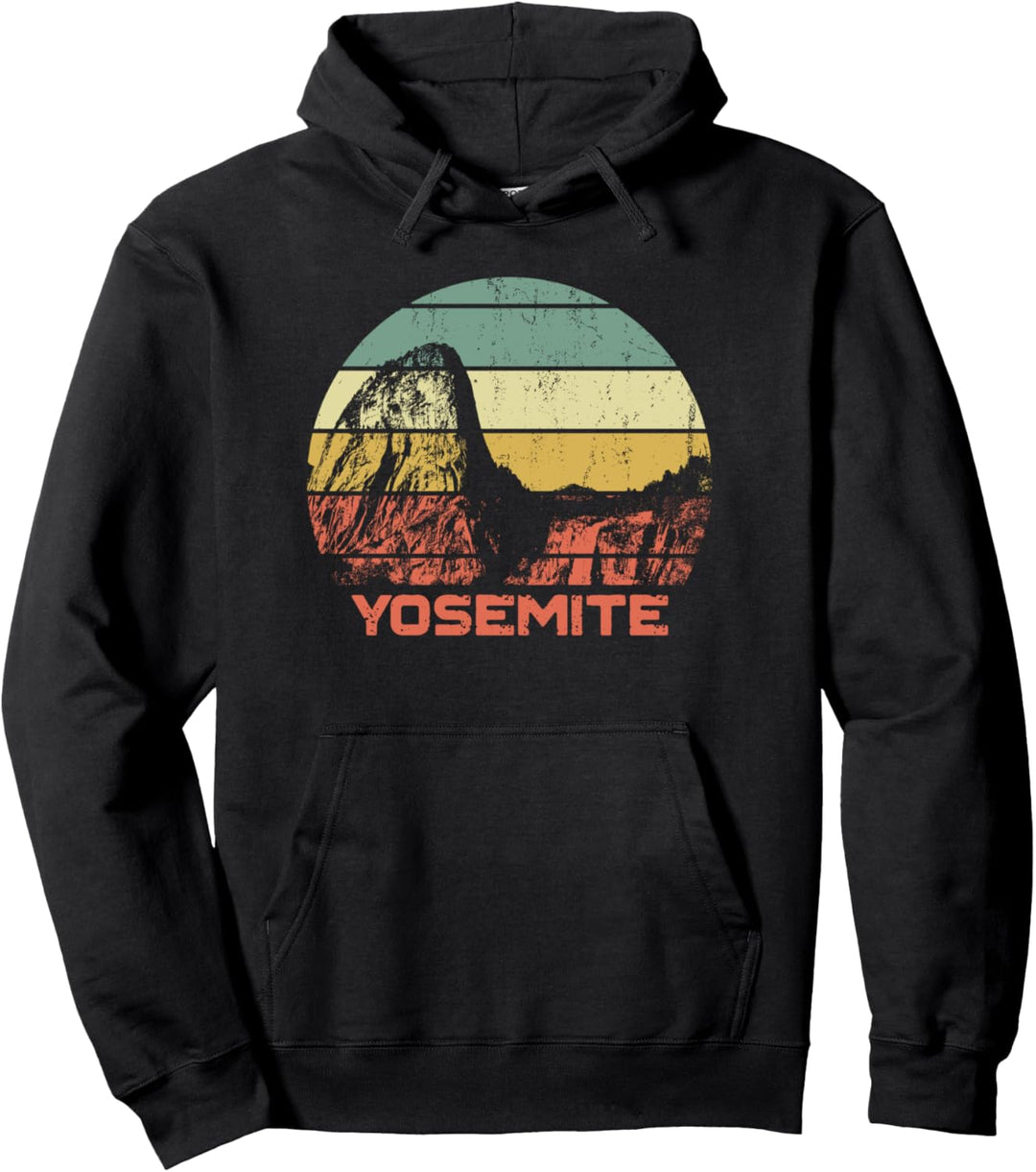 Vintage retro sunset camping Yosemite souvenir Pullover Hoodie