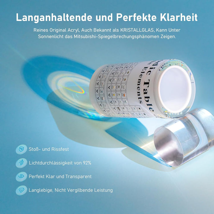 Periodensystem der Echten Elementen, Periodensystem aus Acryl der LED Tischlampe mit 83 Echten Eleme