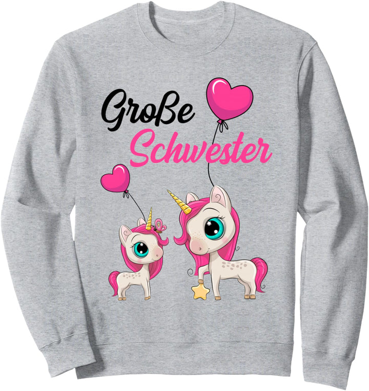 Grosse Schwester 2024 Einhorn Mädchen Sweatshirt