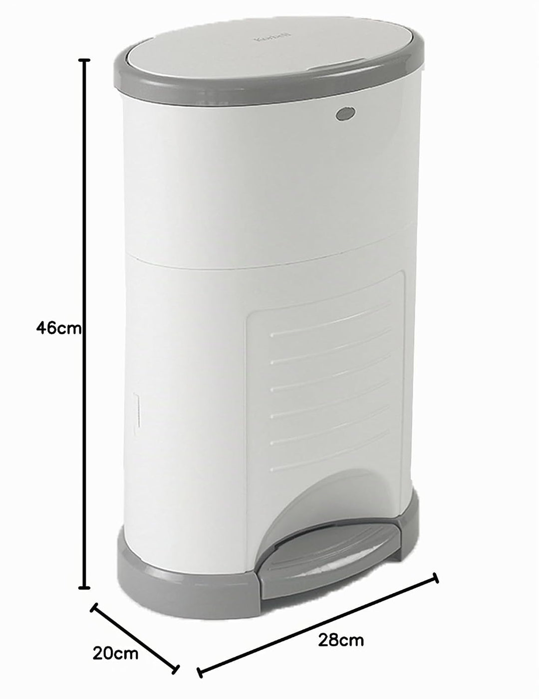 KORBELL - MINI - Abfallbehälter für Windeln - 9 L - Weiss - Ökonomisch - Ökologisch - Pedal - Fassun
