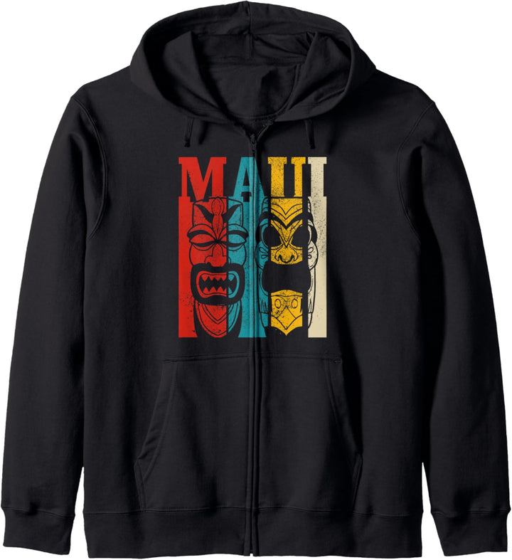 Maui Hawaii Vintage Aloha Tiki Surfer Geschenk Souvenir Kapuzenjacke