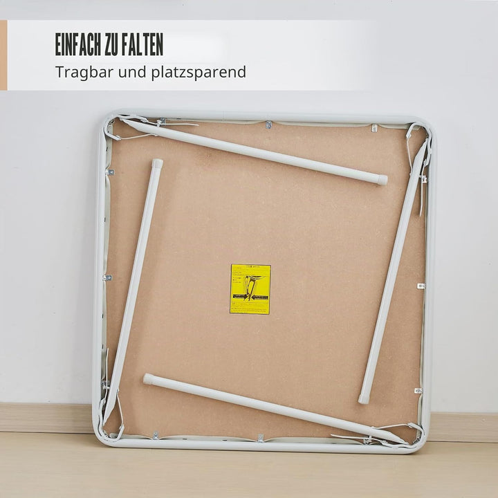 Quadratischer Klapptisch, tragbarer, robuster Kartentisch mit Vinylplatte, für drinnen und draussen,