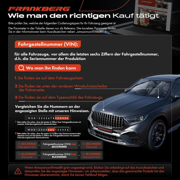 Frankberg Bremssattel Bremszange Vorne Rechts Kompatibel mit 206 2A/C 2E/K T3E 2L 2M 2001-2013 Repla