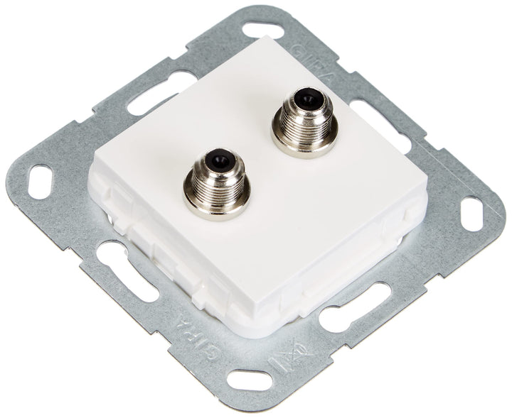 Gira 565103 SAT F Buchse 2-fach Gender Changer Einsatz, reinweiss