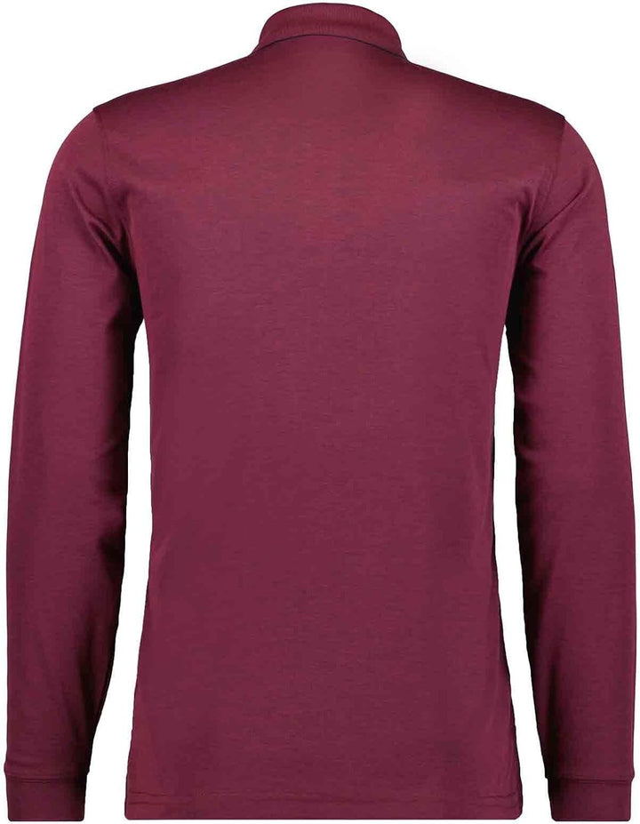RAGMAN Herren Softknit-Polo mit Brusttasche, Langarm L, Beere-620