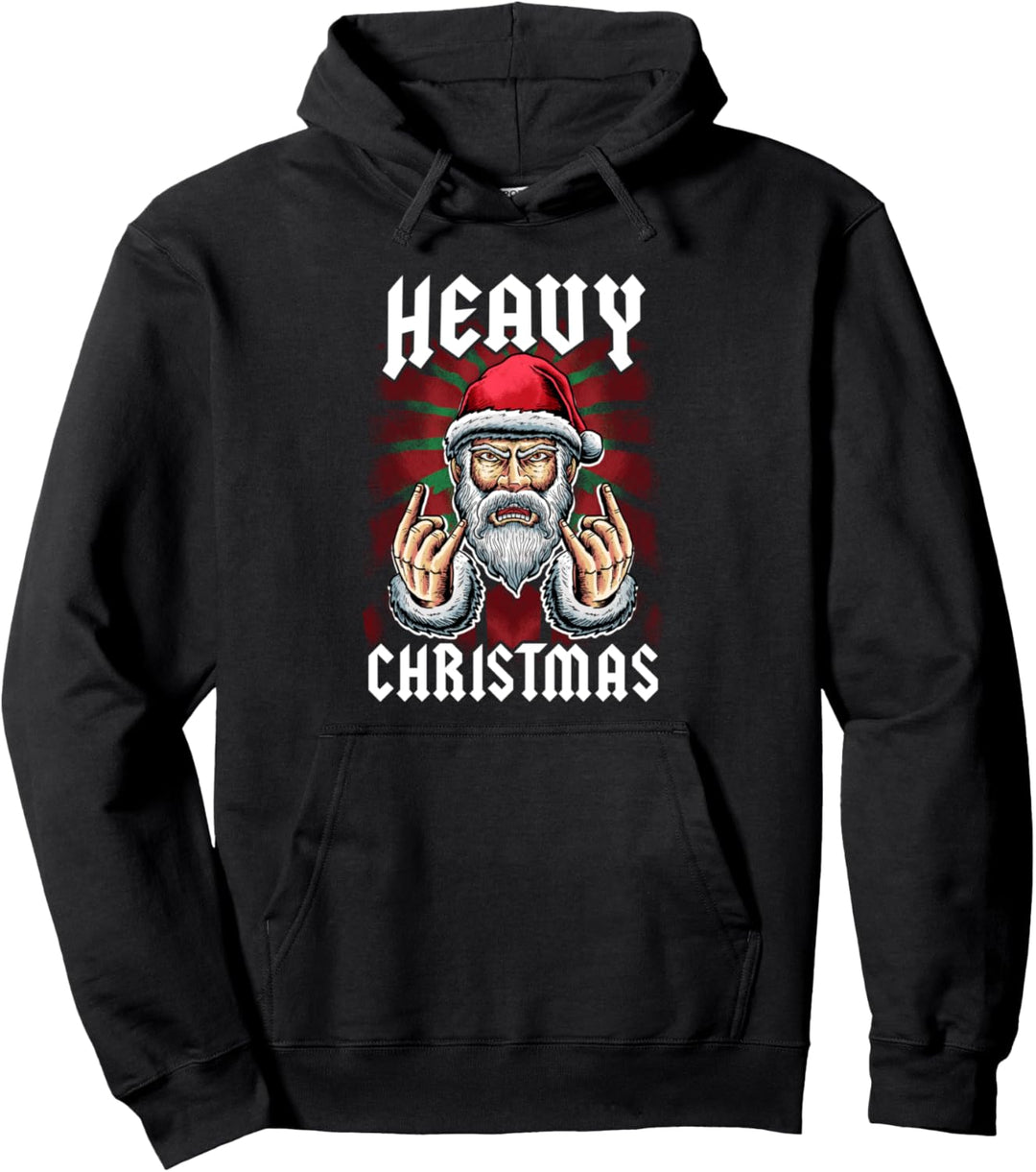 Weihnachtsmann Rockt Weihnachtspullover Heavy Christmas Pullover Hoodie