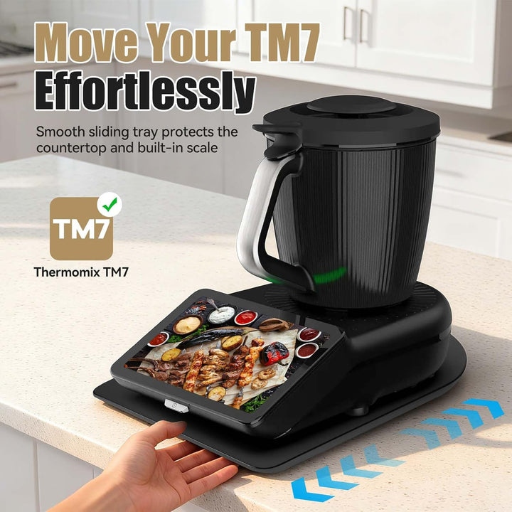 Gleitbrett für Thermomix TM7, Brett für Thermomix mit Rollen &amp; Gummifüssen, Leicht zu Bewegen, Schüt