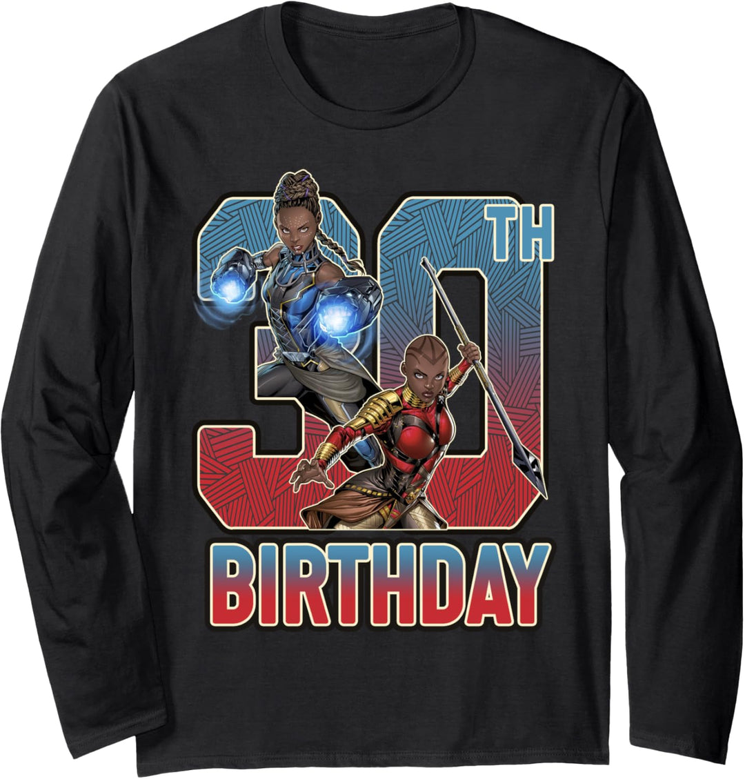 Marvel Black Panther Shuri &amp; Okoye 30th Birthday Langarmshirt