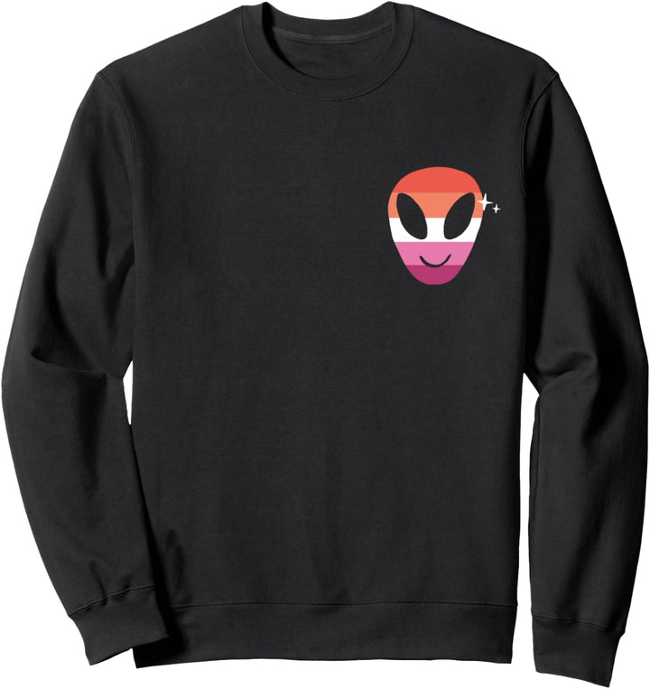 Lesbisch Alien Pink LGBTQ Pride Flagge Weird Weltraum Sweatshirt