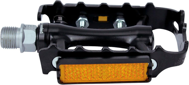 NC-17 Trekking Pro Pedale - Aluminium MTB Mountainbike Pedal Mit Reflektoren, Kugellager + Cr-Mo Ach