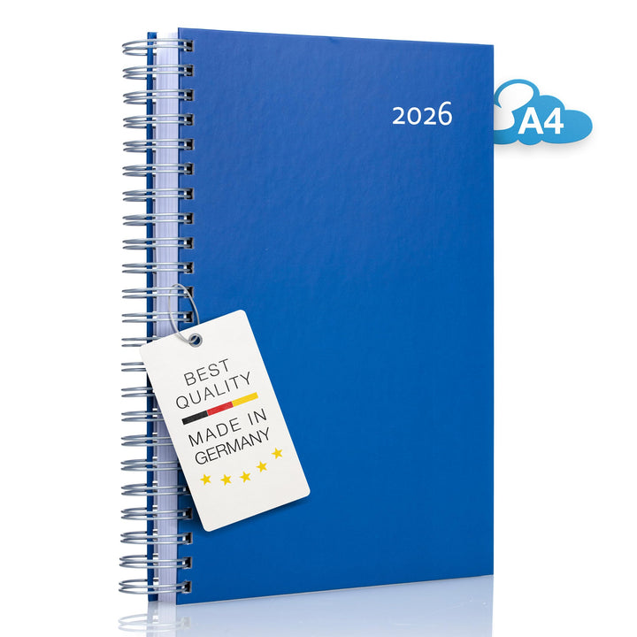2023 Dicker Kalender – DUNKELBLAU – Spiralbindung – pro Tag eine volle DIN A4 Seite Platz – Tageskal