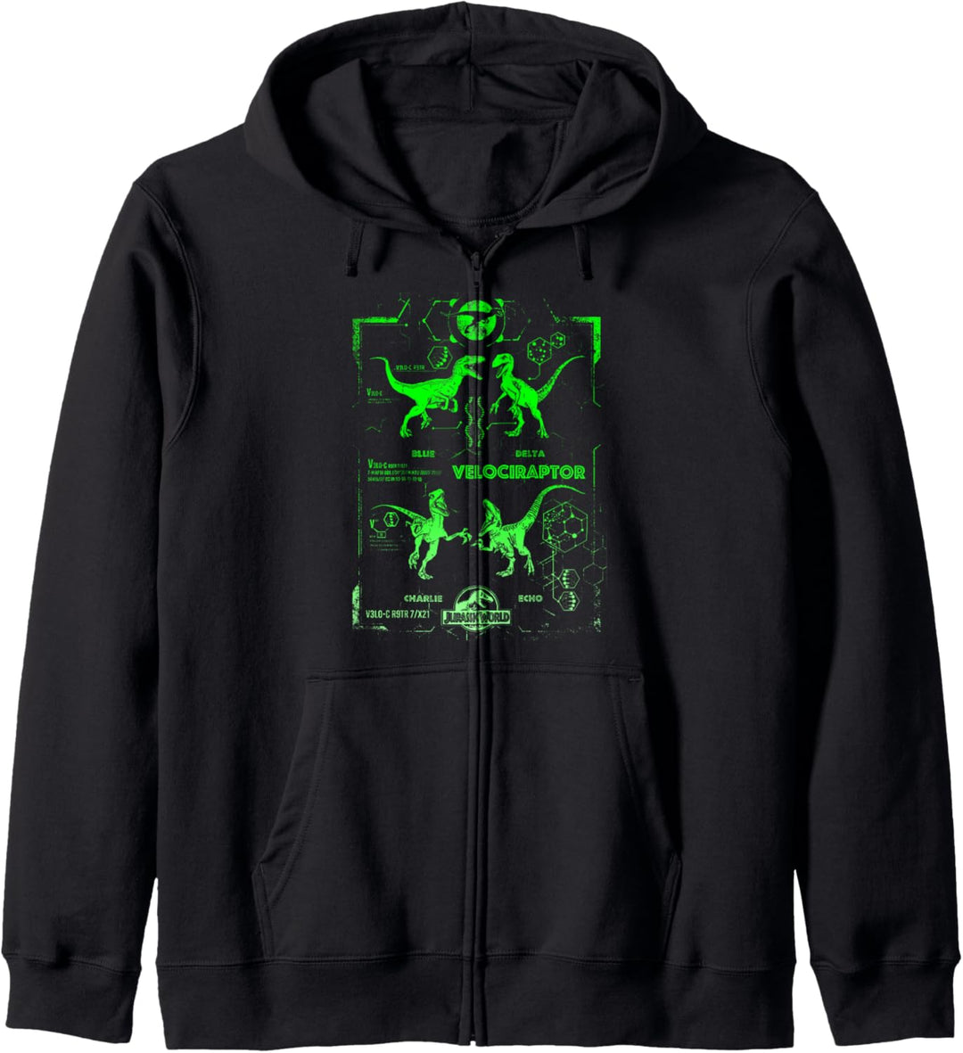 Jurassic World Velociraptor DNA Chart Kapuzenjacke