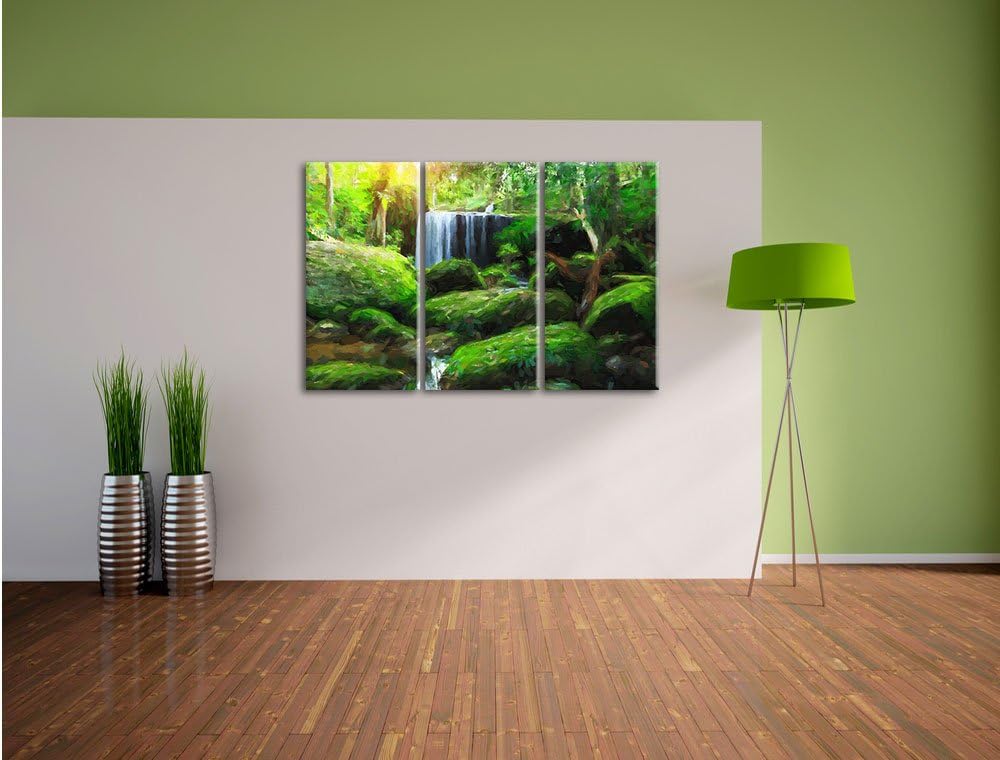 Pixxprint Regenwald in Thailand als Leinwandbild/Grösse: 3Teilig / Wandbild/Kunstdruck/fertig bespan