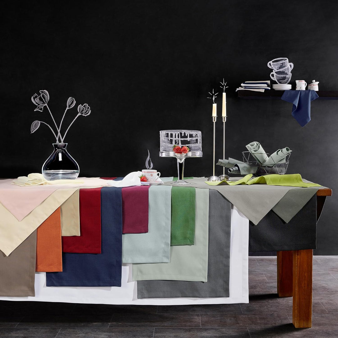 Erwin Müller Tischwäsche, Tischdecke Uni, Madrid weiss Grösse 130x220 cm - angenehme, weich fliessen