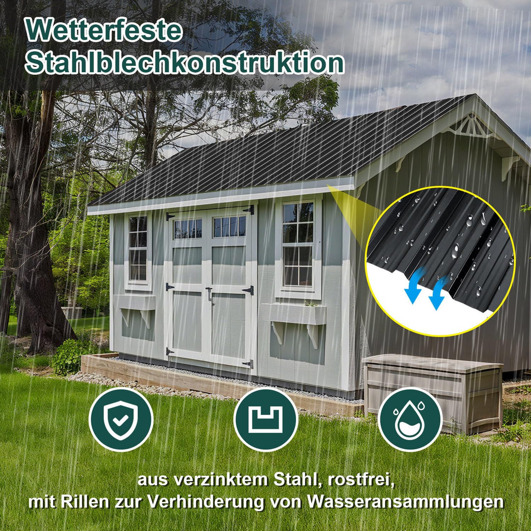 36x Trapezblech Profilblech 115x45 cm – Dachblech Set ca. 18 m² Dachplatten Stahl 0,25 mm für Garten