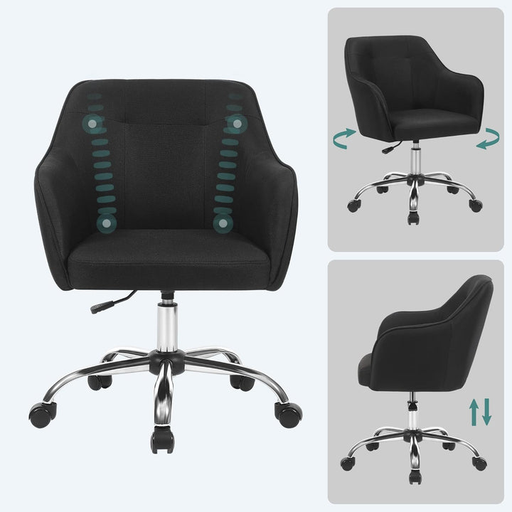 SONGMICS Homeoffice Stuhl, 2er Set, Drehstuhl, Schreibtischstuhl, höhenverstellbar, bis 110 kg belas
