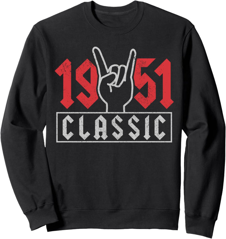 70. Geburtstag Geschenk 1951 Classic Rock Rocker Rock Musik Sweatshirt