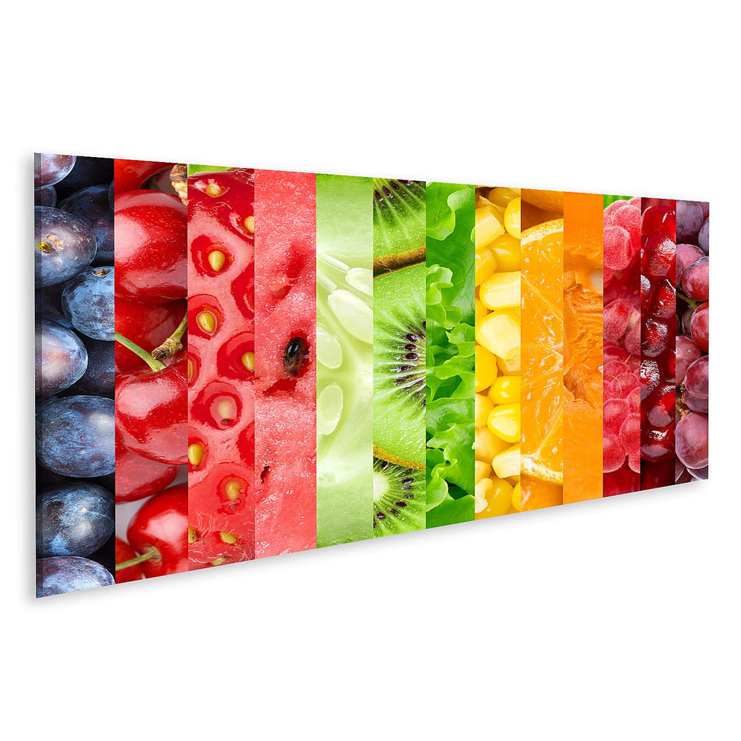 islandburner Bild auf Leinwand Bunte Früchte Und Gemüse Farbliche Zusammenstellung Bilder Wandbilder