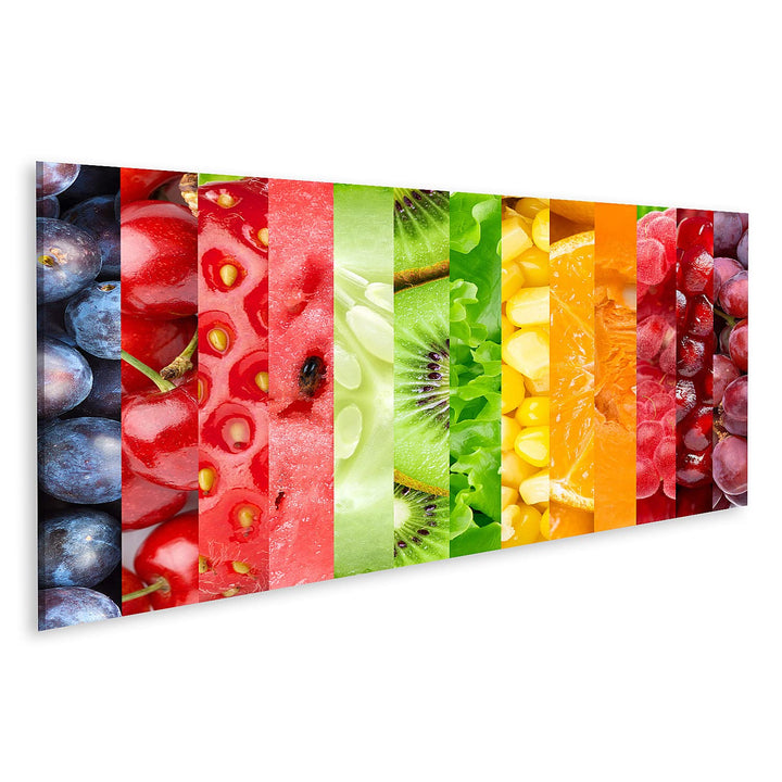 islandburner Bild auf Leinwand Bunte Früchte Und Gemüse Farbliche Zusammenstellung Bilder Wandbilder