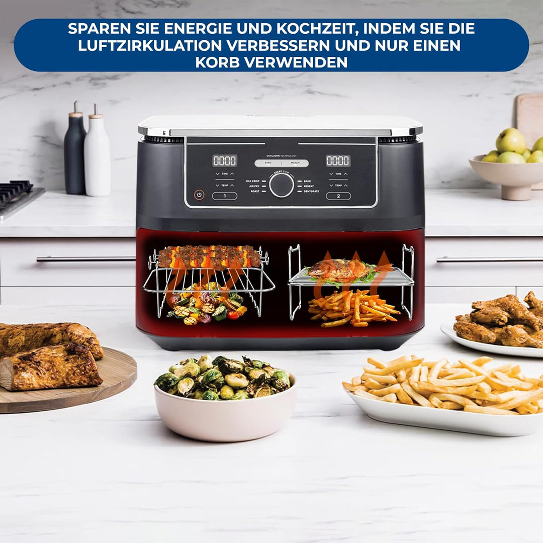 Premium Ninja 9,5L AF400EU &amp; DZ400EU Grillrost | 2 Stücke Airfryer Grillrost für Foodi Max Dual Zone