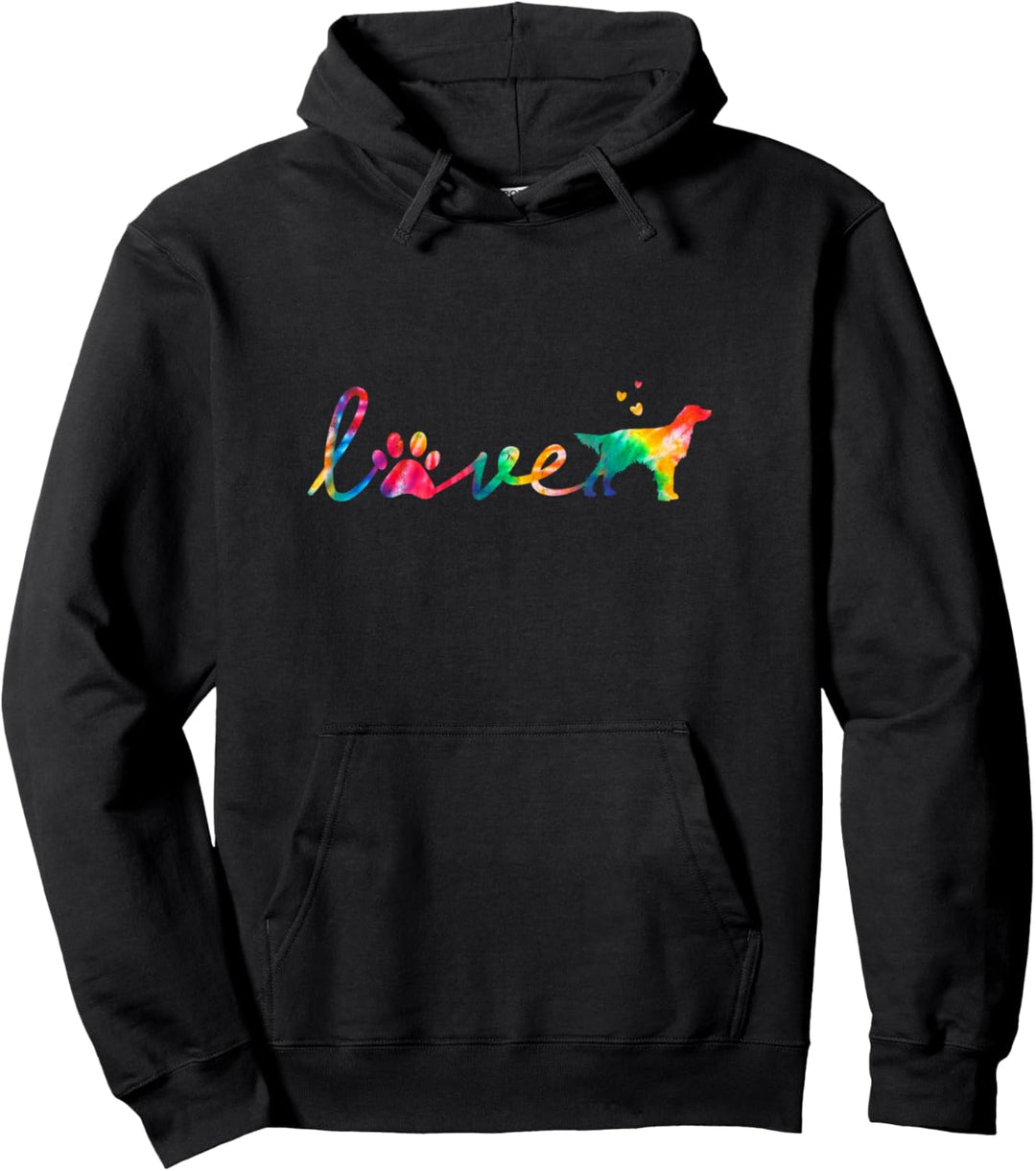 Love Gordon Setter Tie Dye Paw Mama Papa Pullover Hoodie