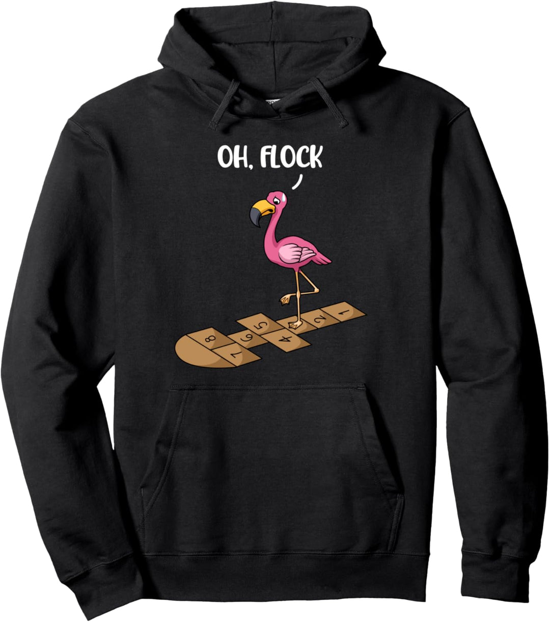 Flamingo Hopscotch Pullover Hoodie