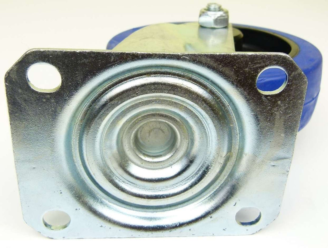 4 Stück 125 mm Blue Wheels Lenkrollen Transportrollen Blau 200kg / Rad - INDUSTRIEQALITÄT (4x Lenk),