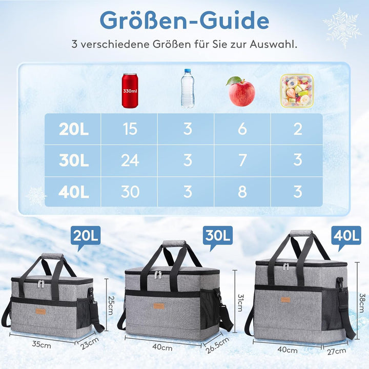 Lifewit 40L Kühltasche Gross faltbar Kühlkorb Kühlbox Isoliertasche Thermotasche Picknicktasche für