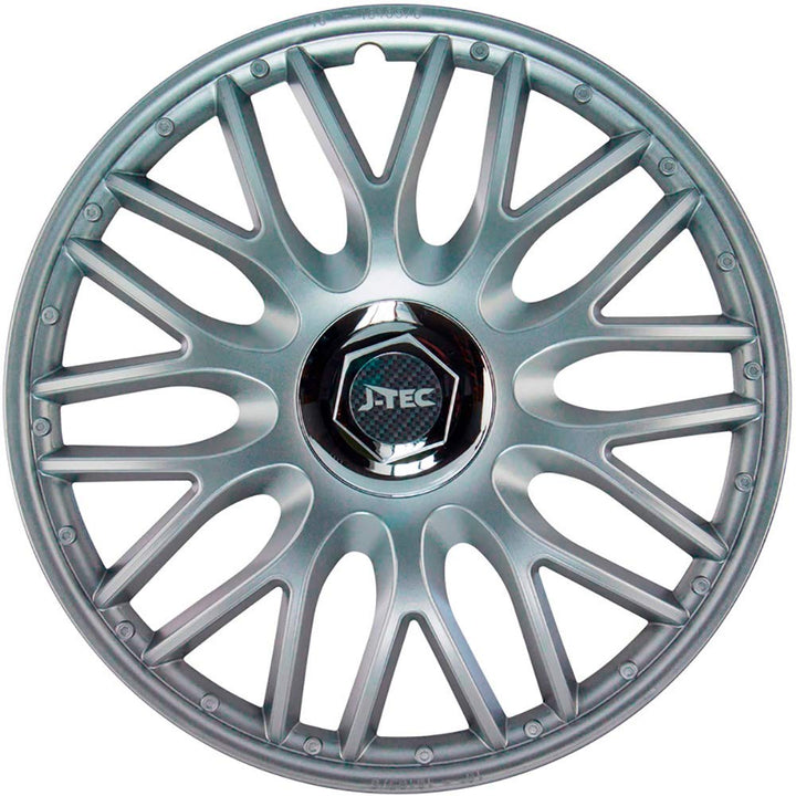 Satz J-Tec Radzierblenden Orden R 14-Zoll Silber + Chrom Ringe 14-inch Silber + Chrom Ringe, 14-inch